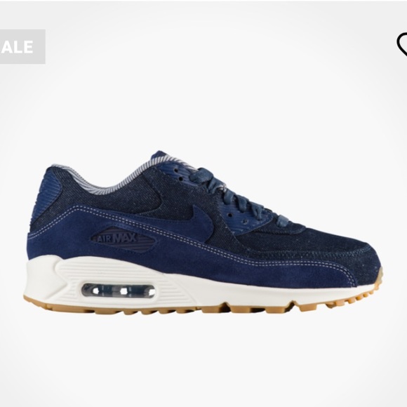Nike Shoes - Nike Airmax 90 Denim Suede Blue White Platform